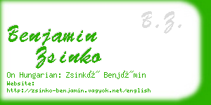 benjamin zsinko business card